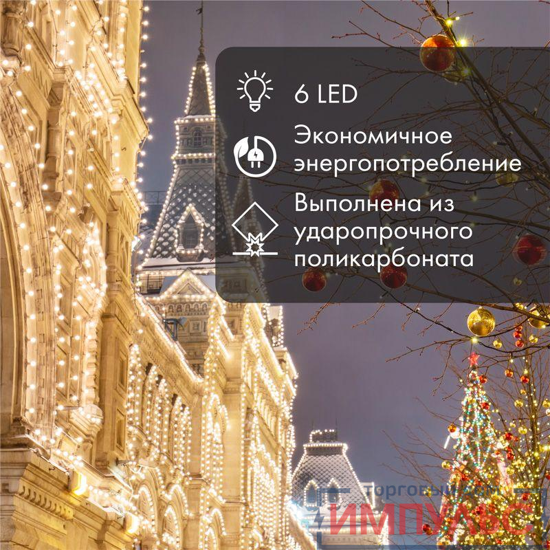 Лампа светодиодная 1Вт шар d45 6LED прозрачная роз. E27 эффект лампы накаливания Neon-Night 405-127