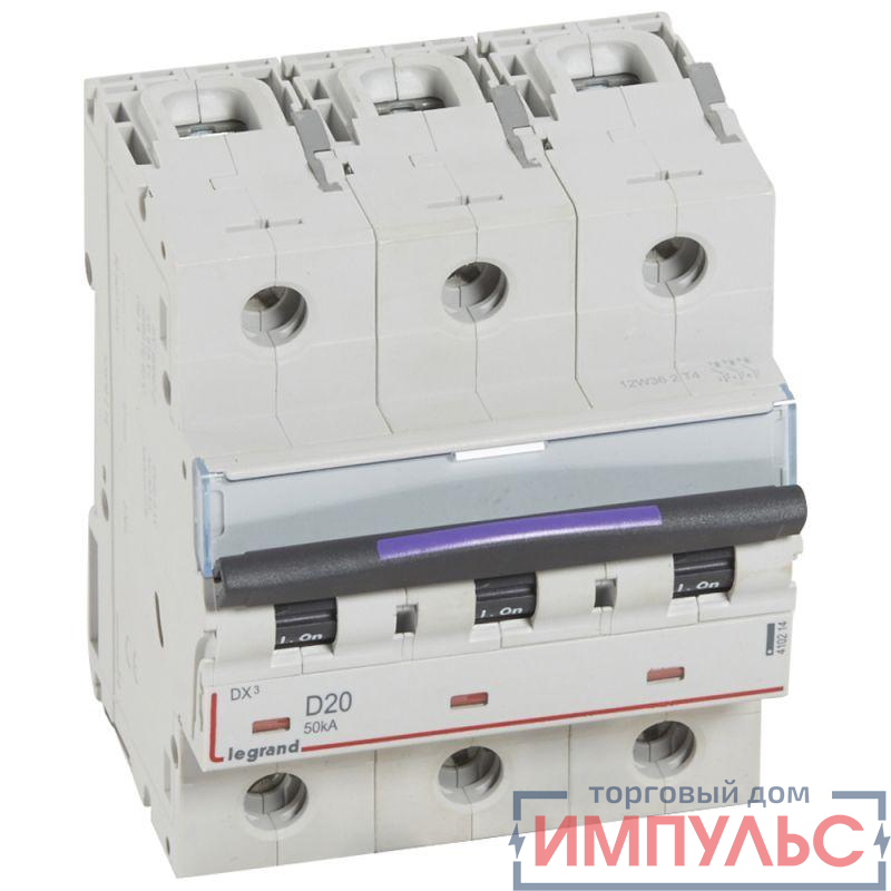 Выключатель автоматический модульный 3п D 20А 50кА DX3 Leg 410214