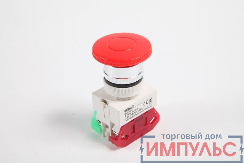 Выключатель кнопочный "Грибок" AE ВК-22 d22мм с фиксацией красн. DEKraft 25038DEK