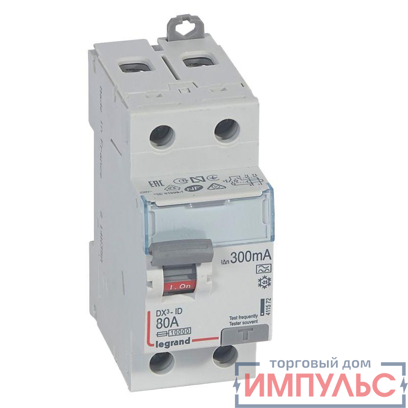 Выключатель дифференциального тока (УЗО) 2п 80А 300мА тип A DX3 Leg 411572