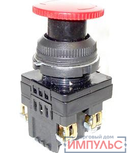 Выключатель кнопочный КЕ-131 У3 исп.4 красн. 1з гриб с фиксацией IP40 10А 660В Электротехник ET529302