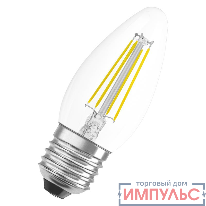 Лампа светодиодная филаментная Retrofit B 4Вт (замена 40Вт) прозр. 2700К тепл. бел. E27 470лм угол пучка 300град. 220-240В OSRAM 4058075435223