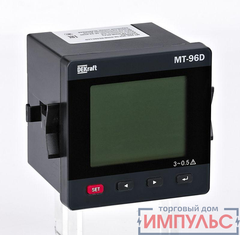 Мультиметр цифровой МТ-96D 3ф вх. 100В 1А RS-485 96х96мм LCD-дисплей DEKraft 50431DEK