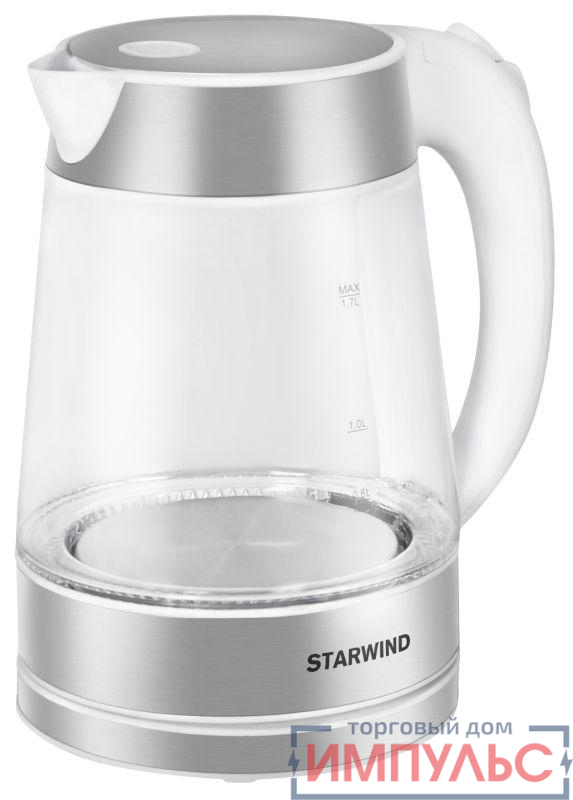 Чайник SKG2011 1.7л. 2200Вт (стекло)бел./серебр. STARWIND 1396680 0