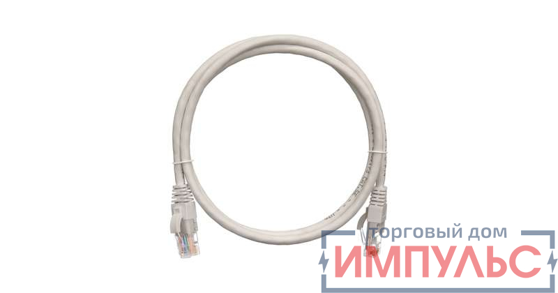 Патч-корд кат.5E (класс D) U/UTP 4 пары 24 AWG (7х0.205мм) 100МГц 2хRJ45 (8P8C) BC чистая медь LSZH нг(А)-HFLTx 1.5м сер. NIKOMAX NMC-PC4UD55B-015-C-GY