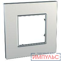 Рамка 1-м Unica quadro серебро SchE MGU6.702.55