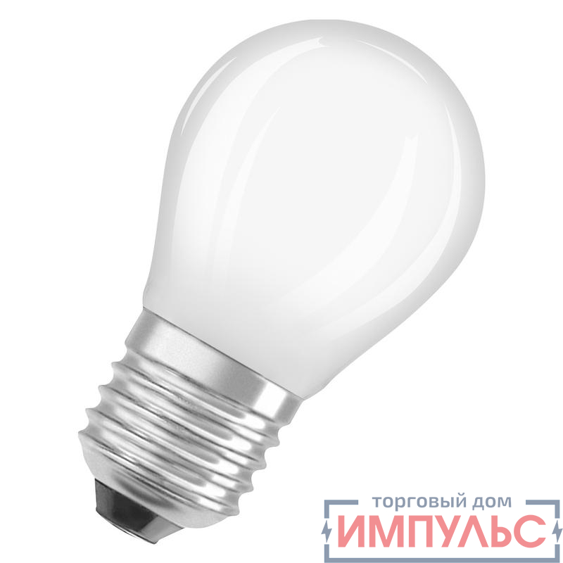 Лампа светодиодная филаментная PARATHOM DIM CL P GL FR 40 dim 4.8W/827 4.8Вт 2700К тепл. бел. E27 470лм P угол пучка 320град. 220-240В диммир. (замена 40Вт) матов. стекло OSRAM 4058075590779