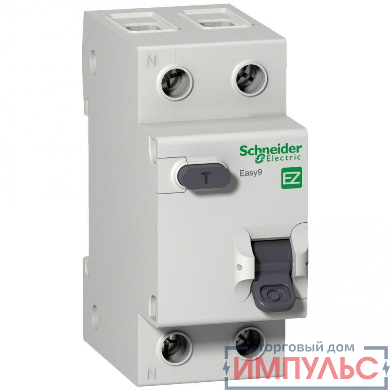 Выключатель автоматический дифференциального тока 2п (1P+N) C 10А 30мА тип AC 4.5кА EASY9 2мод. SchE EZ9D34610