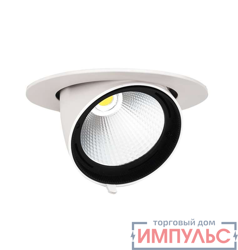 Светильник светодиодный PLED DL4 WH Downlight 40Вт 4000К IP40 24град. ДВО встраив. поворотн. JazzWay 5021921