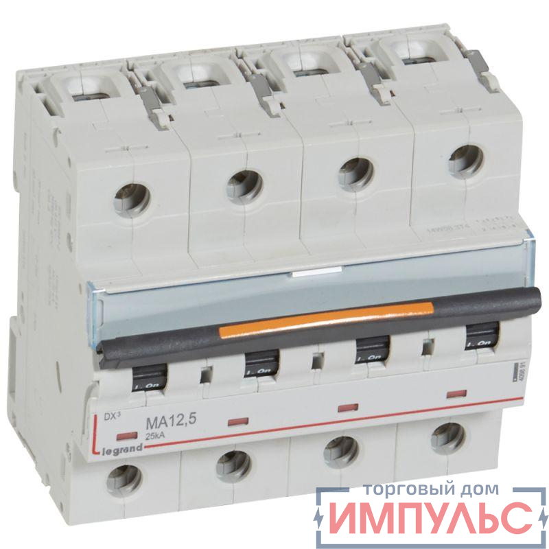 Выключатель автоматический модульный 4п MA 12.5А 25кА DX3 MA 6мод. 400В Leg 409891