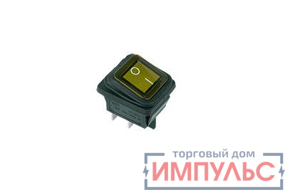 Выключатель клавишный 250В 15А (4с) ON-OFF желт. с подсветкой ВЛАГОЗАЩИТА (RWB-507) Rexant 36-2363