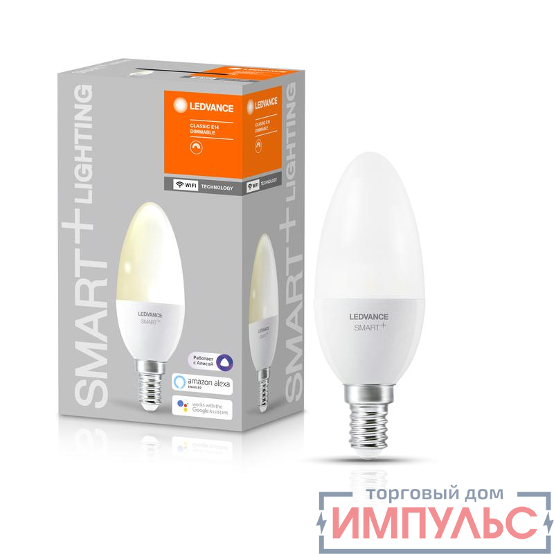 Лампа светодиодная SMART+ WiFi Candle Dimmable 40 5Вт/2700К E14 LEDVANCE 4058075485532