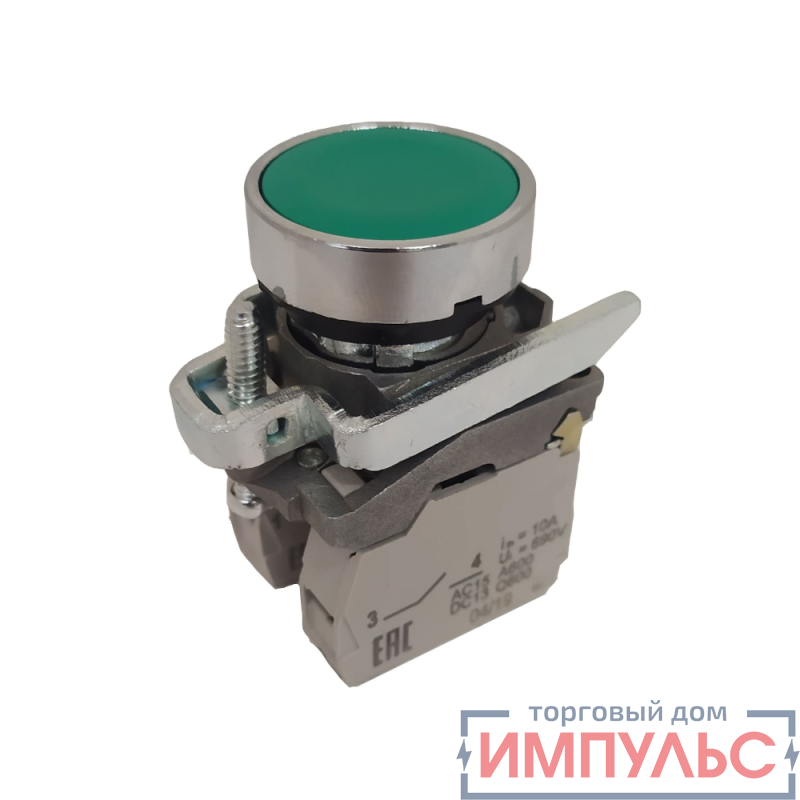 Кнопка КМЕ4210мС-зеленый-1но+0нз-цилиндр-IP65 КЭАЗ 284295