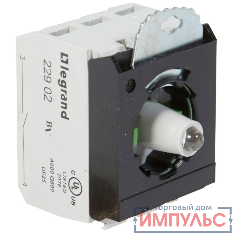 Блок контактов 3п 230В +2хНО адаптер с инд. под винт бел. Osmoz Leg 023016