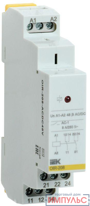 Реле промежуточное OIR 2 конт. (8А) 48В AC/DC IEK OIR-208-ACDC48V