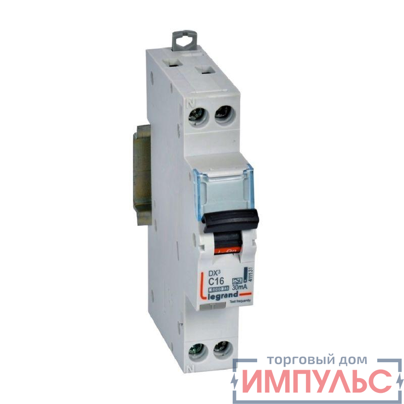 Выключатель автоматический дифференциального тока АВДТ DX3 1П+Н 6000А C16 30мА тип А 1мод. Leg 411131