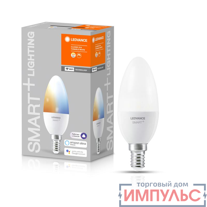 Лампа светодиодная SMART+ WiFi Candle Tunable White 40 5Вт/2700-6500К E14 LEDVANCE 4058075485556