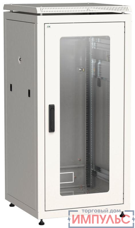 Шкаф сетевой 19дюйм 18U 600х800мм стекл. передн. дверь сер. (3 коробки) ITK LN35-18U68-G