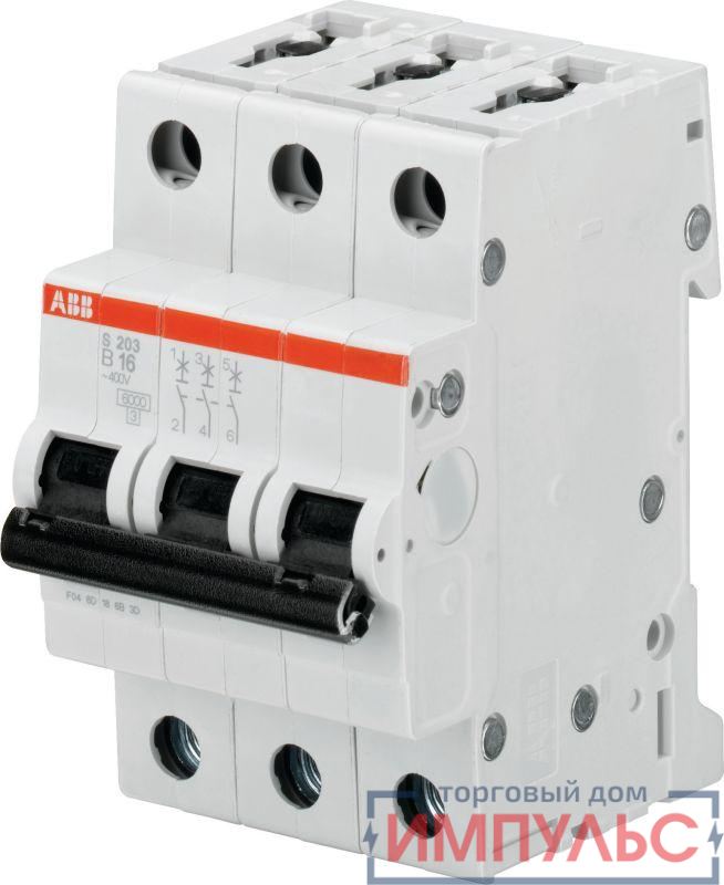 Выключатель автоматический модульный 3п B 50А 6кА S203 B50 ABB 2CDS253001R0505