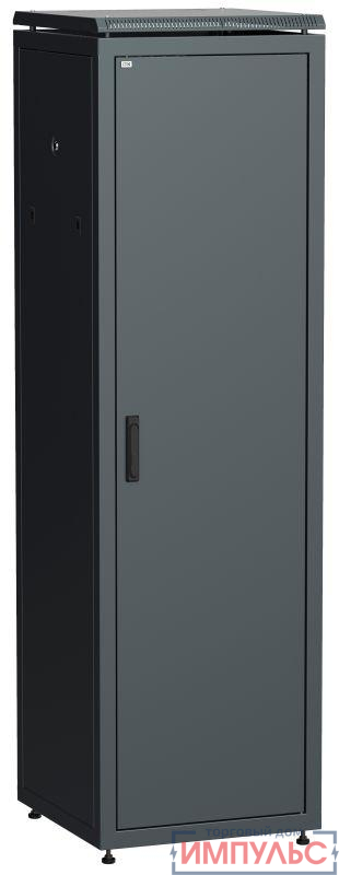 Шкаф сетевой 19дюйм LINEA N 42U 600х800мм металлическая передняя дверь черн. ITK LN05-42U68-M