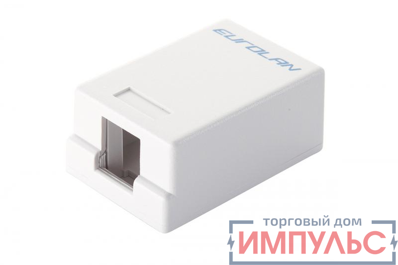 Коробка настенная 1-порт. бел. Eurolan 12B-00-01WT