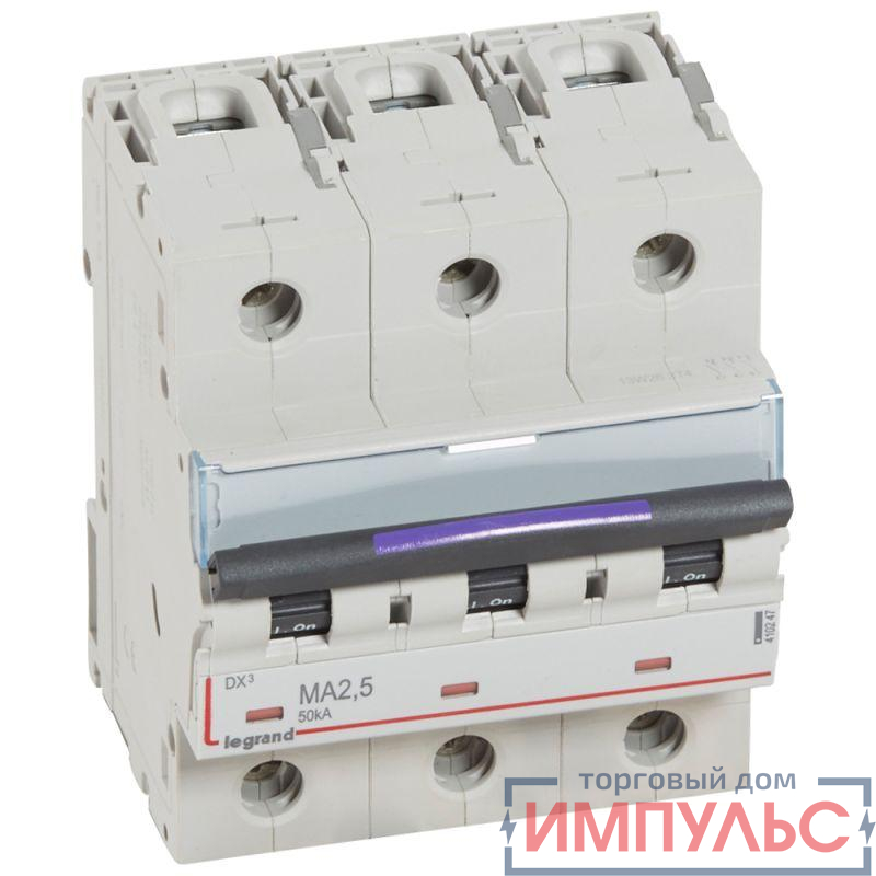 Выключатель автоматический модульный 3п MA 2.5А 50кА DX3 Leg 410247