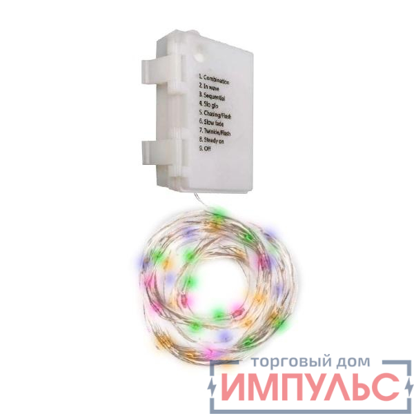 Гирлянда DC-G03-120M 120microLED RGB 12.1м 8реж. 3xAA (не в компл.) ФАZА 5047815