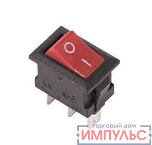 Выключатель клавишный 250В 3А (3с) ON-ON красн. Micro (RWB-102) Rexant 36-2031