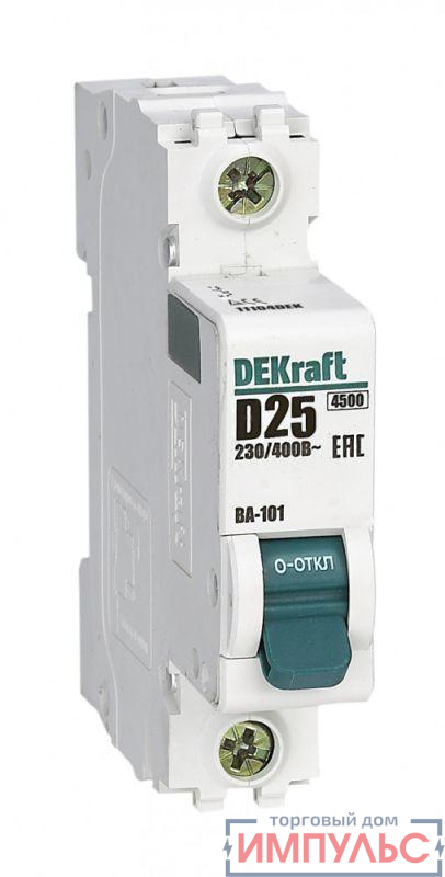 Выключатель автоматический модульный 1п D 25А 4.5кА ВА-101 DEKraft 11104DEK 0