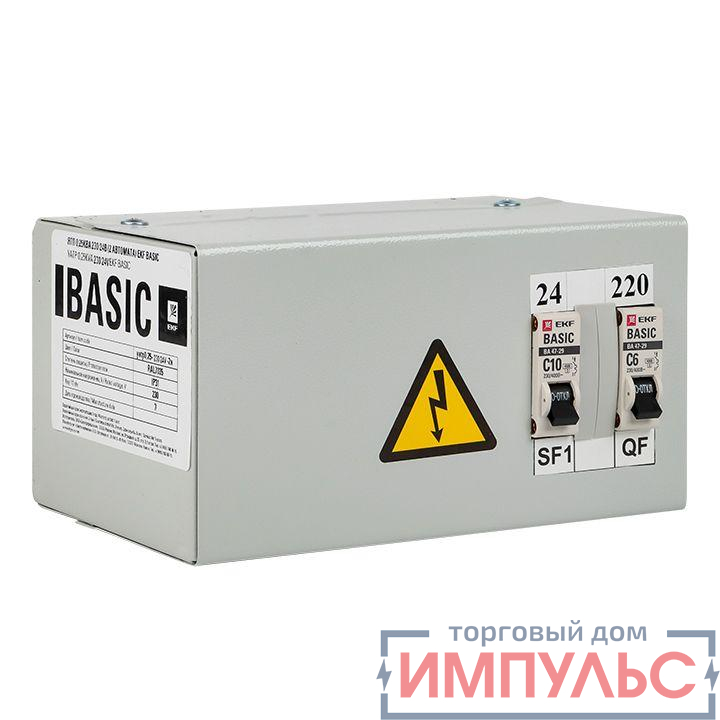 Ящик с понижающим трансформатором ЯТП 0.25 220/24В (2 авт. выкл.) Basic EKF yatp0.25-220/24v-2a