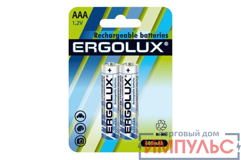 Аккумулятор AAA-600мА.ч Ni-Mh BL-2 1.2В (блист.2шт) Ergolux 12977 0
