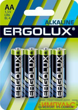 Элемент питания алкалиновый AA/LR6 1.5В Alkaline BL-4 (блист.4шт) Ergolux 11748