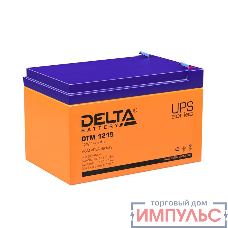 Аккумулятор UPS 12В 14.5А.ч Delta DTM 1215
