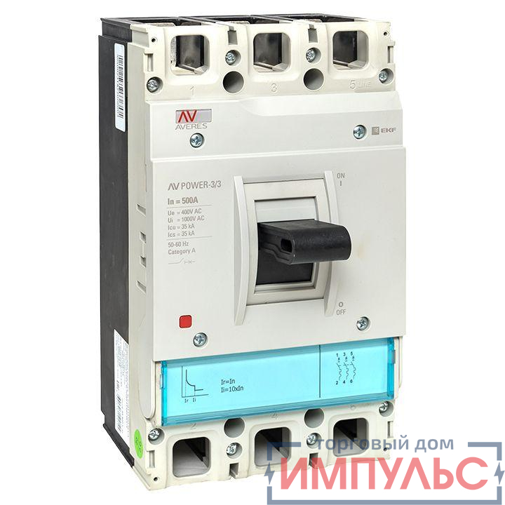 Выключатель автоматический 3п 500А 35кА AV POWER-3/3 TR AVERES EKF mccb-33-500-TR-av