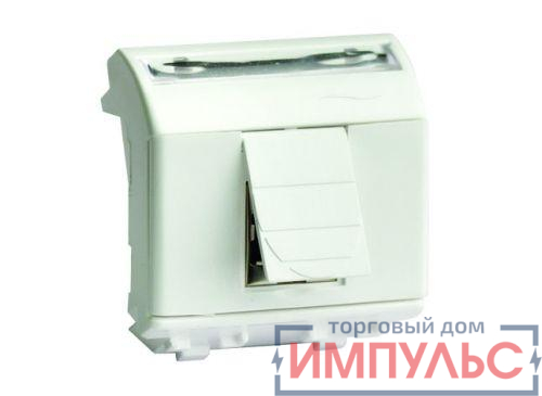 Розетка компьютерная 1-м СП Brava 2мод. RJ45 5E бел. DKC 76642B