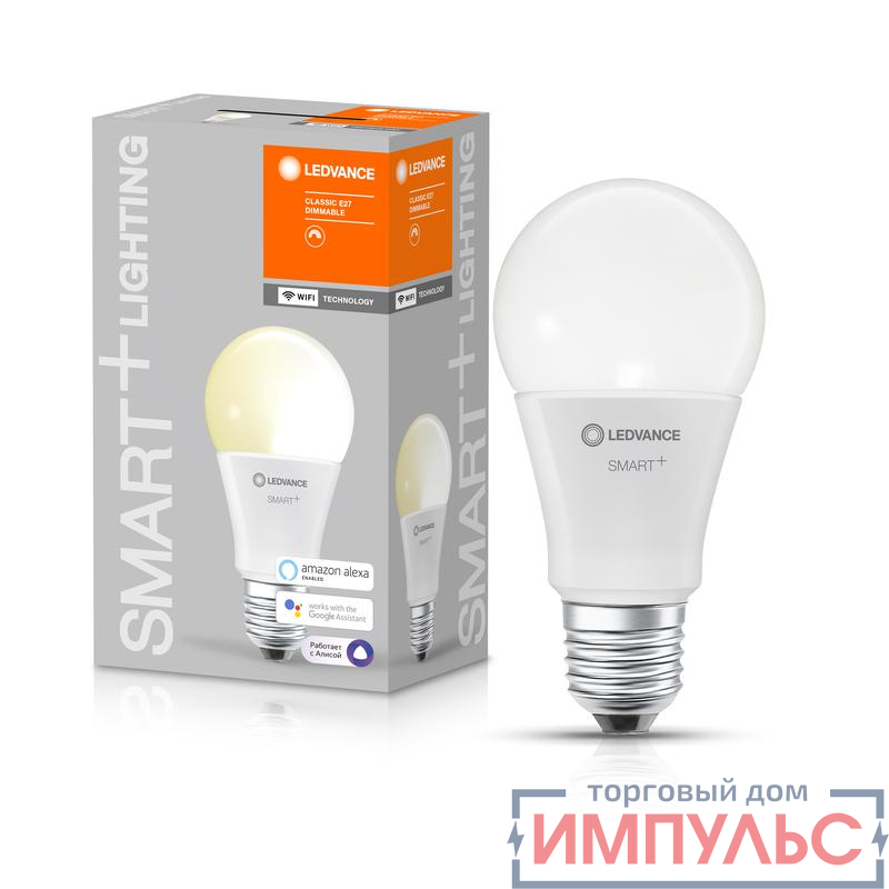 Лампа светодиодная SMART+ WiFi Classic Dimmable 75 9.5Вт/2700К E27 LEDVANCE 4058075485419