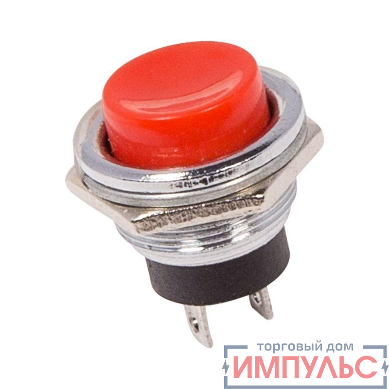 Выключатель-кнопка металл 250В 2А (2с) OFF-(ON) d16.2 красн. (RWD-306) Rexant 36-3351