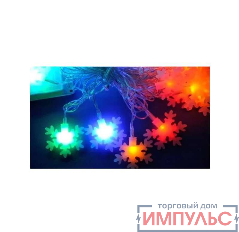 Гирлянда светодиодная «Снежинки-3» ULD-S0700-050/DTA MULTI IP20 SNOWFLAKES-3 с контроллером 50LED (дл.7м) Uniel7936