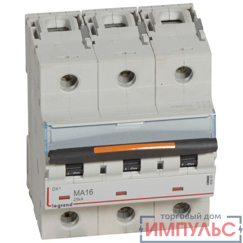 Выключатель автоматический модульный 3п MA 16А 25кА DX3 MA 4.5мод. 400В Leg 409882