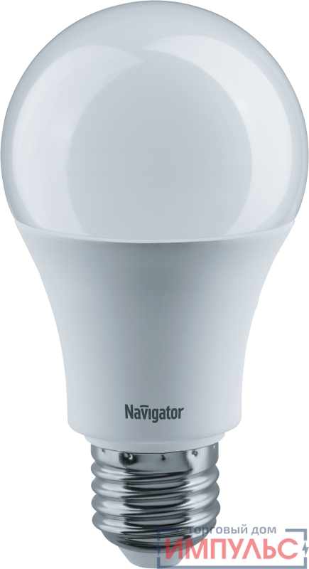Лампа светодиодная 61 238 NLL-A60-12-230-6.5K-E27 12Вт грушевидная матовая 6500К холод. бел. E27 1020лм 176-264В Navigator 61238