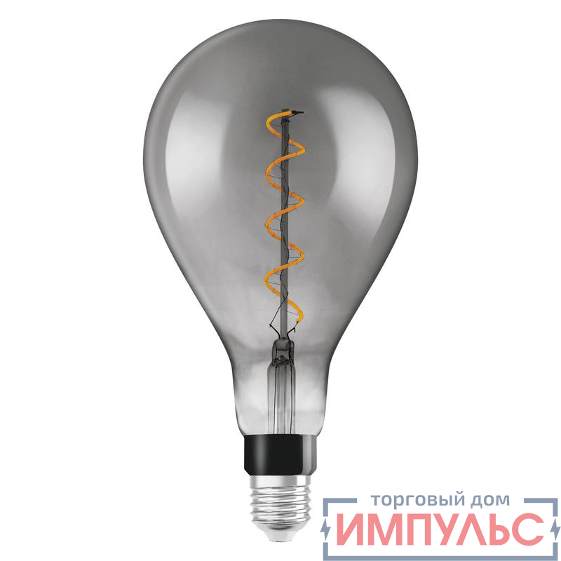 Лампа светодиодная филаментная Vintage 1906 LED dim CL A160 FIL SMOKE 12 dim 5W/818 5Вт тепл. бел. E27 диммир. дым. OSRAM 4058075270022