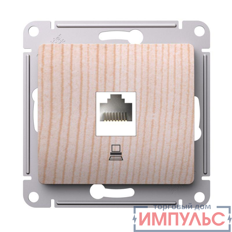 Розетка компьютерная Glossa RJ45 кат.5Е механизм сосна SE GSL001581K