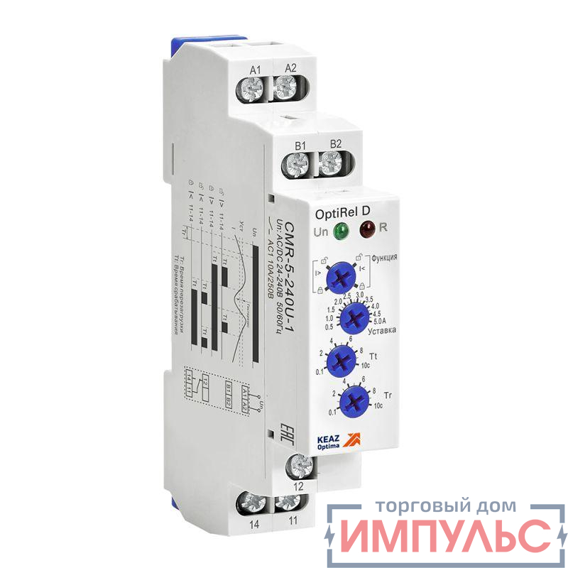 Реле контроля тока OptiRel D CMR-1-240U-1 01…1А 10А 1СО 24-240АС/DC КЭАЗ 332026