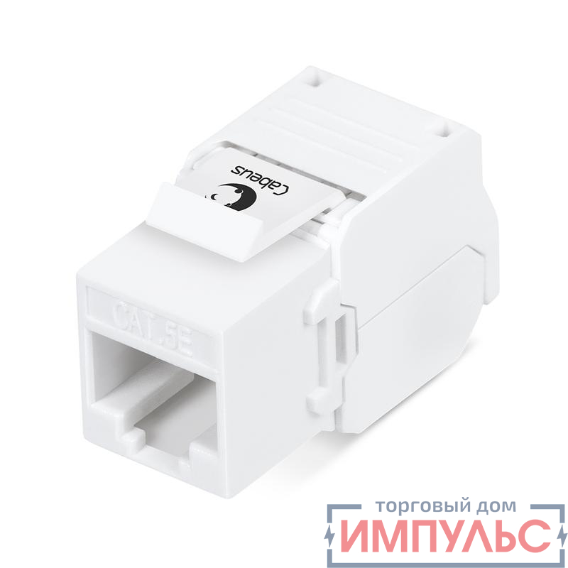 Вставка Keystone Jack RJ45 (8P8C) кат.5E KJ-RJ45-Cat.5e-180-Toolless 180град. без инструмента Toolless бел. Cabeus 7963c