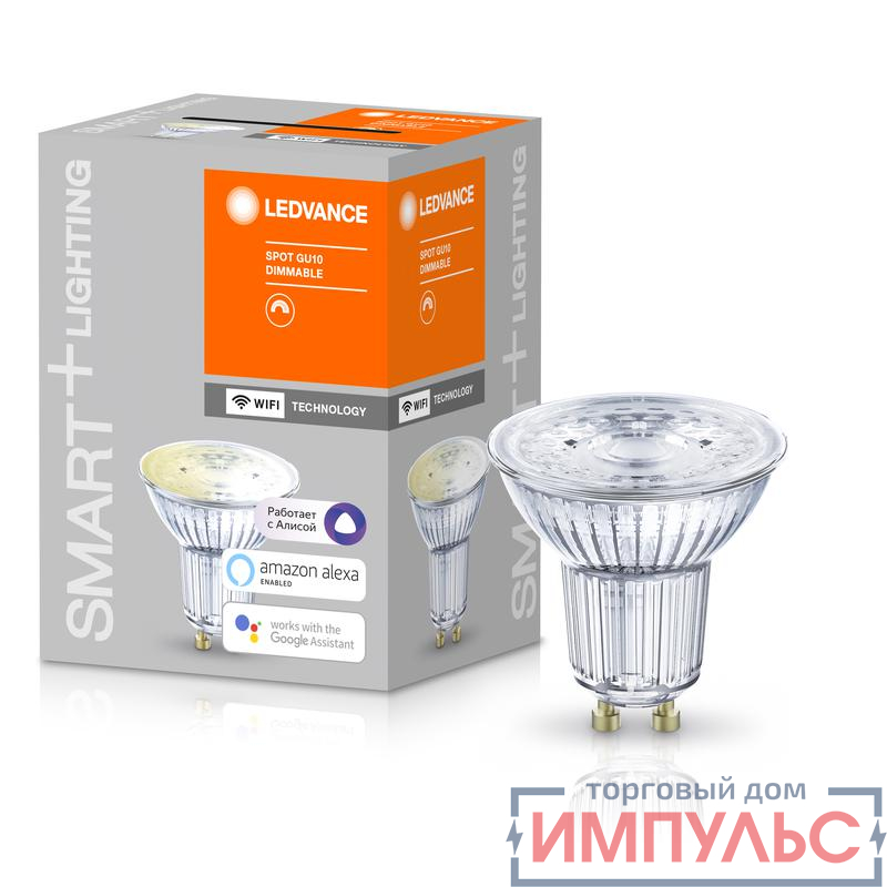 Лампа светодиодная SMART+ WiFi SPOT GU10 Dimmable 40 45град. 5Вт/2700К GU10 LEDVANCE 4058075485655