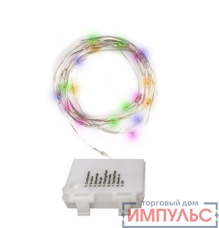 Гирлянда DC-G03-50M 50microLED RGB 5.1м 8реж. 3xAA (не в компл.) ФАZА 5047877