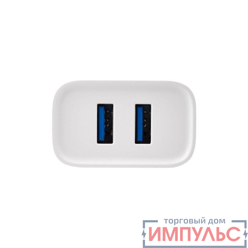 Устройство зарядное сетевое для iPhone/iPad 2 x USB 5В 2.4А бел. Rexant 16-0276 1