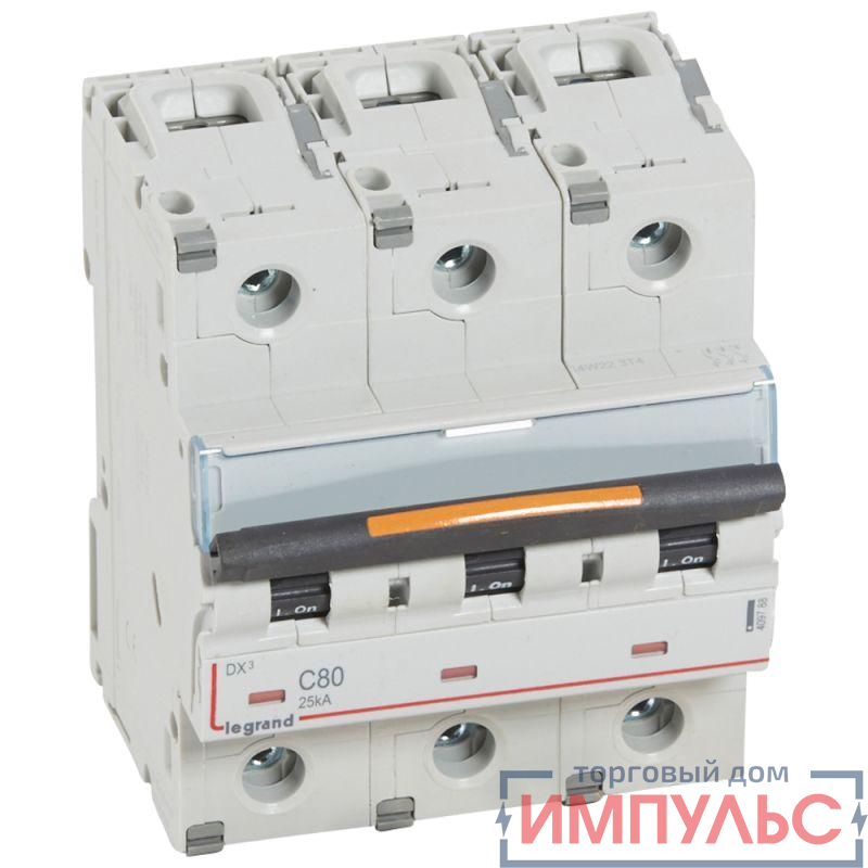 Выключатель автоматический модульный 3п C 80А 25кА DX3 Leg 409788