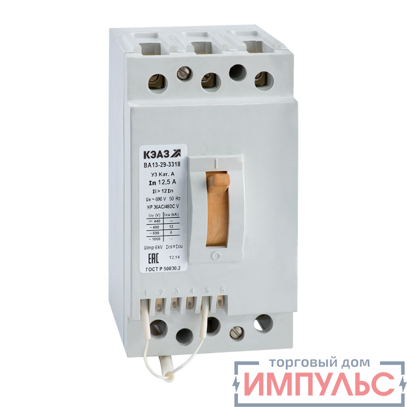 Выключатель автоматический 5А 3Iн ВА13-29-3200 У3 690В AC КЭАЗ 107873