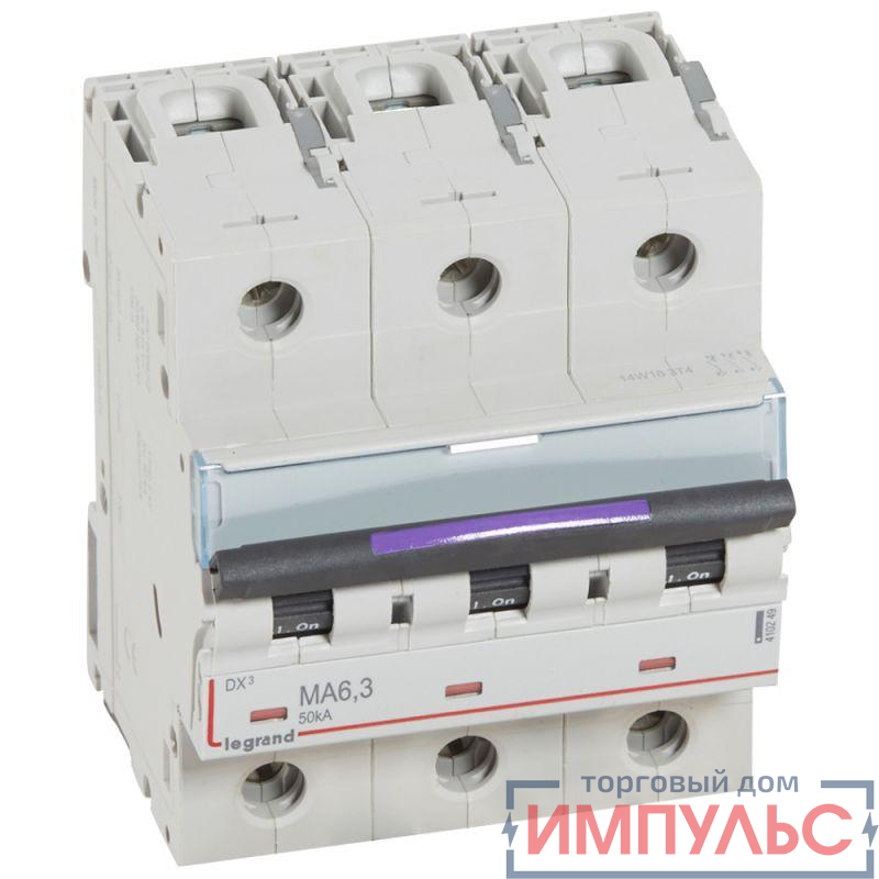 Выключатель автоматический модульный 3п MA 6.3А 50кА DX3 Leg 410249